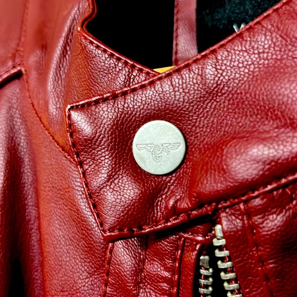 Incredible Maroon Leather Jacket - XXL - Picture 4 of 5